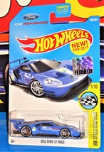 Hot Wheels Factory Set NEW For 2017 Speed Graphics #247 2016 Ford GT Race Blue - £7.79 GBP