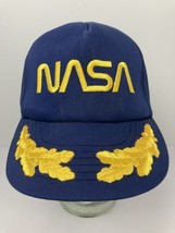Vtg Original NASA Hat Cap Scrambled Eggs Embroidered Snapback Blue USA E... - £31.11 GBP