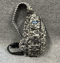KAVU Rope Sling Bag Black Grey Crossbody Purse Casual School Backpack 20x11 - £18.77 GBP