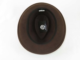 Men BENTLY HEADWEAR Hat Australian Wool Pinch Front Fedora Hudson HU421 Brown image 2