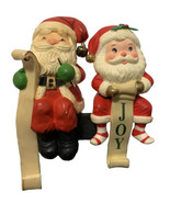 Vintage Santa Claus Noel Christmas Stocking Holders Lot Of 2 - $26.43 CAD