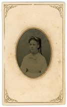 CIRCA 1860&#39;S Paper Framed Hand Tinted TINTYPE Beautiful Young Girl White Dress - £14.49 GBP