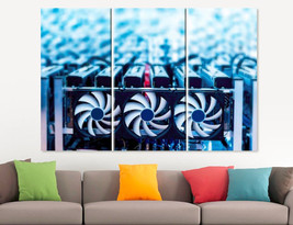 Cryptocurrencies Abstract Canvas Print Bitcoin Mining Wall Art Cryptocurrency Of - £39.29 GBP