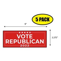 5 PACK 3.37&quot;x9&quot; VOTE REPUBLICAN 2022 Sticker Decal Humor Funny Gift BS0354 - £6.47 GBP