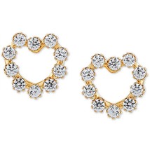 1/2 Ct Round Cut Moissanite Open Heart Stud Earrings 14K Yellow Gold Pla... - $40.00