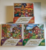 3 New Puzzles MasterPieces Signature 1000pc Retreat + Amore! + Waterfron... - $46.49