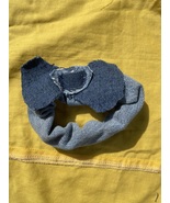 Convertible Denim Scrunchie with Denim Heart Bow Can Be Worn 2 Ways (Patent Pend - $267.04 MXN