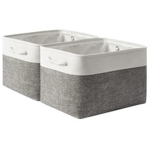 Storage Basket For Shelves - 17X15X12 Inch 2 Pack Fabric Cube Storage Bin Collap - £58.51 GBP