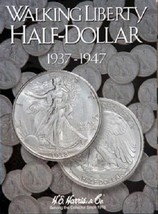 Walking Liberty Half Dollar Coin Folder Album #2, 1937-1947 by H.E. Harris - £7.45 GBP