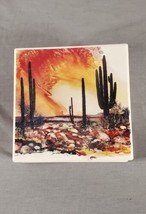 Highland Graphics Tile Coaster AbsorbaStone 6 Piece Southwest Cactus Saguaro  - £10.35 GBP