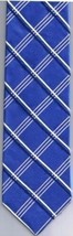 Tommy Hilfiger Necktie Medium Blue Plaid White Navy and Cream Stripes 10... - £10.94 GBP