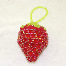 Cute Beaded Strawberry Shape Crossbody Bag Handmade Fruit Design Fashion Purses  - £38.12 GBP