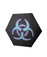 Hand Painted Art Artwork Painting Zombie Outbreak Hexagon 8&quot; - £15.52 GBP