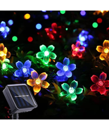 Solar String Flower Lights Outdoor Waterproof 50 LED Fairy Light Decorat... - $13.47