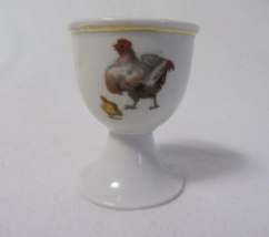 Vintage Porcelain Gold Trim Chickens &amp; Chicks Egg Cup - $4.99