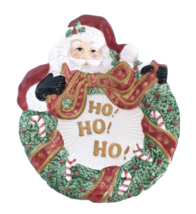 Fitz and Floyd HO! Ho! HO! Santa Cookie Canape Plate Retired Multicolor Hanging - $20.00