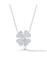 4-Leaf Clover Shamrock Irish CZ Crystal Necklace Pendant in .925 Sterlin... - $836.45 MXN