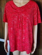 White Stag Lady&#39;s Top With Sequins &amp; Silver Accent 2XL - $7.99