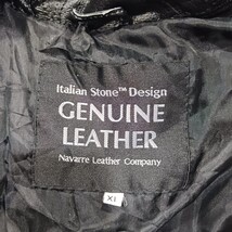 Italian Stone Design Men's Black Navarre Genuine Leather Full Zip Jacket Size XL image 6