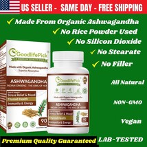 Premium Organic Ashwagandha Capsule. All Natural, Non-GMO, No Filler No ... - $16.82