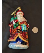 1999 Vintage Christopher Radko Rubis Rouge Robe Santa Ornement Soufflé V... - $2,129.35 MXN