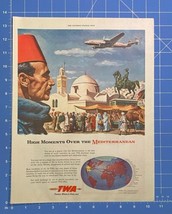 Vintage Print Ad TWA Trans World Airline Airplane Jet Travel Camel 13.5&quot; x 10.5&quot; - £11.55 GBP