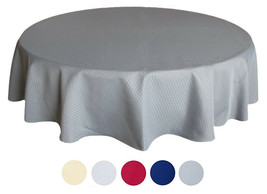 Tektrum 70&quot; Round Waffle Tablecloth-Waterproof/Spill Proof/Heavy Duty -Grey - £17.29 GBP