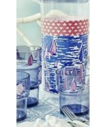 Lilly Pulitzer Acrylic Pitcher &amp; 4 Cups Set Boatylicious Print GWP New I... - $81.69 CAD