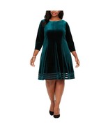 Jessica Howard Womens Petite 4P Dark Green Velvet Knee Length Dress NWOT... - $23.96 CAD