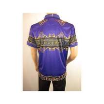 Men's Sports Polo Shirt Barocco Fashion Printed Short Sleeves Soft BSP612 Indigo image 11