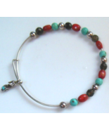 Jay King 925 Sterling Silver Turquoise Quartz &amp; Coral Bangle Bracelet - $54.94 CAD