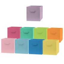 Cube Storage Bins - Fun Colored 11 Inch Storage Cubes (9 Pack) | Fabric Cubby Ba - £51.40 GBP