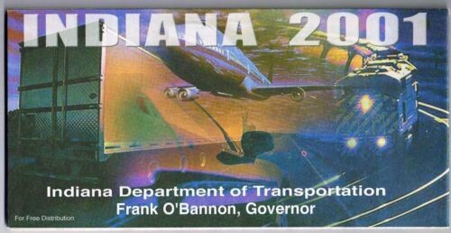 Primary image for Indiana Road Map 2001 Cover Airplane Train