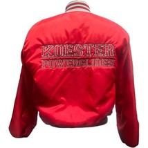 Vintage Koester Powerglides Racecar Transmissions Red Nylon Bomber Jacke... - $37.61
