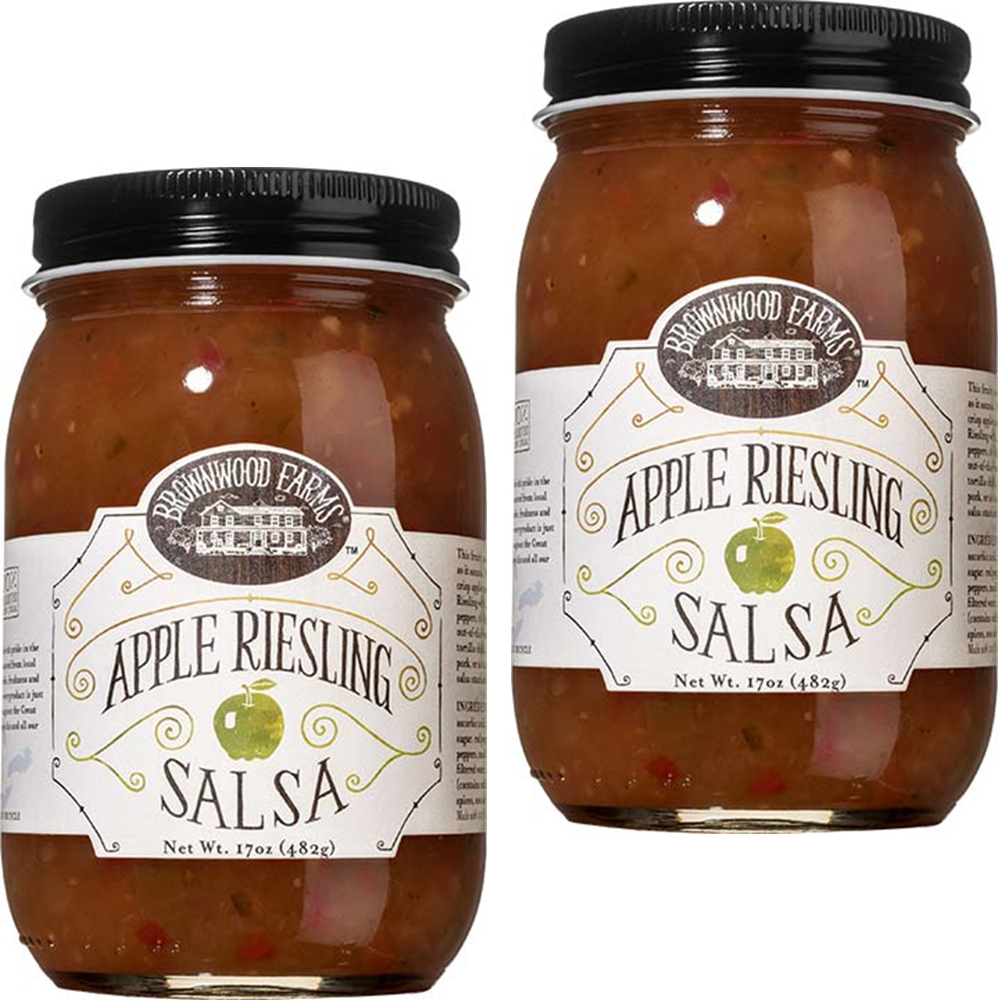 Primary image for Brownwood Farms Apple Riesling Salsa, 2-Pack 17 oz. Jars