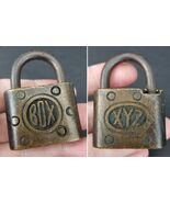 rare antique padlock  vintage &quot;Box XYZ&quot; obsolete lock - $403.38 MXN