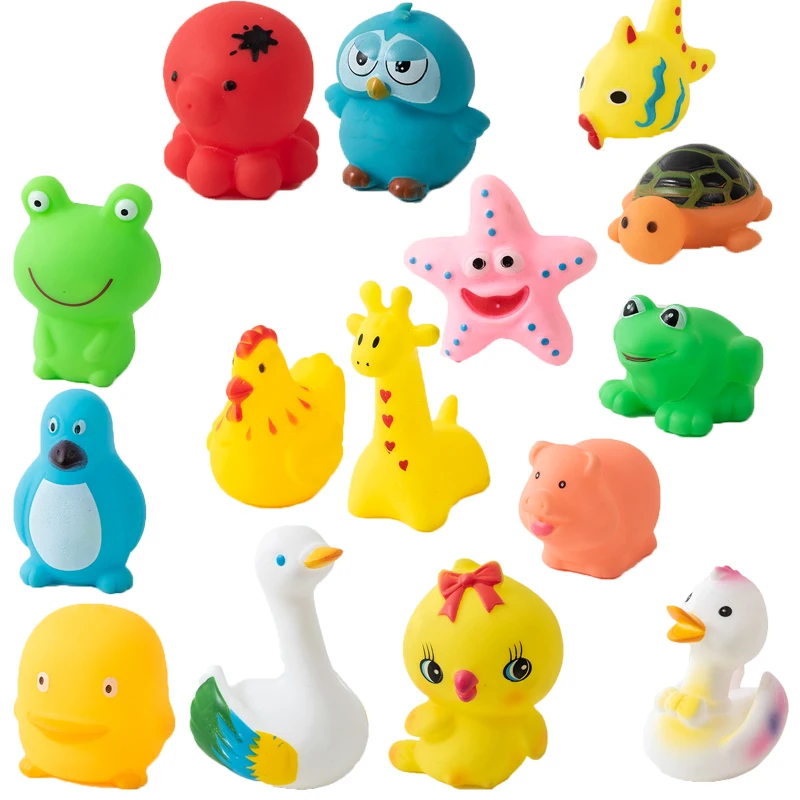 5/10 Pcs/set Baby Cute Animals Bath Toy Swimming Water Toys Soft Rubber ... - £9.56 GBP+