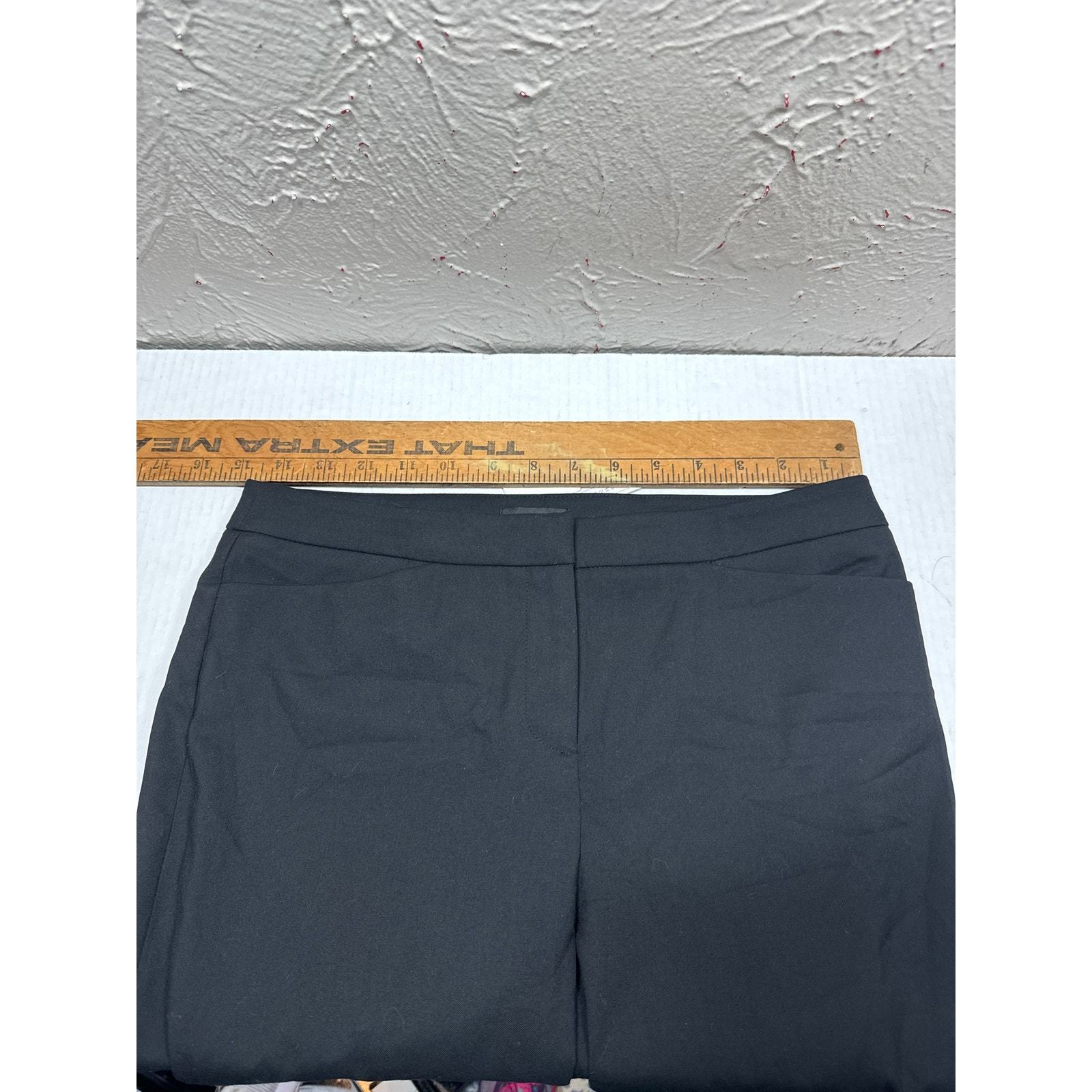 NWT Halogen Straight Leg Trouser Black Flat Front Cropped Womens Size 2 Item image 3