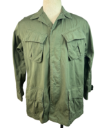 VTG 1969 Military RipStop Poplin Slant Pocket Shirt Jacket OG 107 60s Sz... - €84,20 EUR