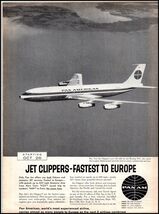 1950s Pan Am Pan American Airlines PRINT AD Jet Clippers - Fastest To Eu... - $123.24 MXN
