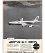 1950s Pan Am Pan American Airlines PRINT AD Jet Clippers - Fastest To Eu... - $6.64