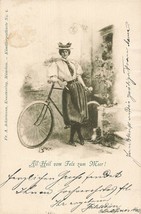 All Heil Of Fels Zum Mer Woman BICYCLE-PANTALOONS-FAHRRAD-VELO~1899 Postcard - £9.53 GBP