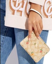 Coach Corner Zip Wristlet - LT Khaki Signature Canvas w/Ditsy Print - CH... - $41.90