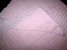 2 pink blankets:Winnie-the-Pooh cotton &amp; handmade crochet w/hood (clothes3-baby) - £11.87 GBP