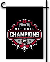 UGA Georgia Bulldogs 2021 National Football Champion Garden Flag Collector Black - £14.53 GBP+