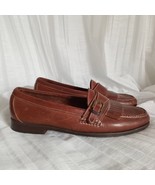 Cole Haan Leather Loafers Brown Slip On Dress Shoes Buckle Fringe Men SZ... - $99.04 CAD