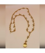 Avon Y Drop CZ Necklace, Goldtone - $27.35 CAD