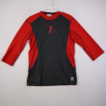 Nike Pro Combat Fitted Shirt Adult M Mens MLB 3/4 Sleeve Red Gray Wrestling - £18.18 GBP