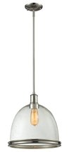 Z-Lite 718P13-BN 1-Light Pendant with Steel Frame Brushed Nickel Finish, Clear S - £158.26 GBP