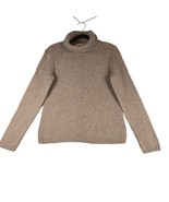 Talbots Petites Womens Small Sweater Cotton Angora Blend Turtleneck Brown - $14.84